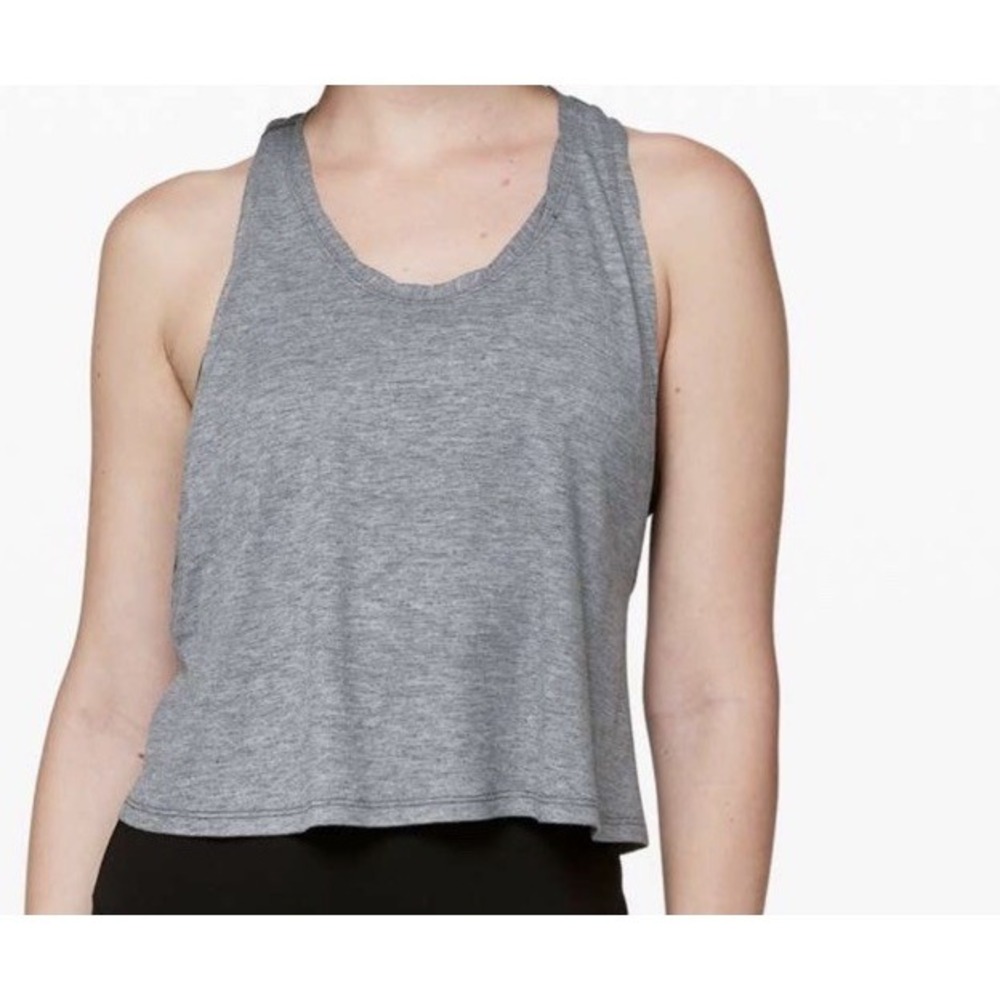 New $58 Lululemon Womens Wild Wish Tank Heathered Rustic Gray LW1BOAS Size 10